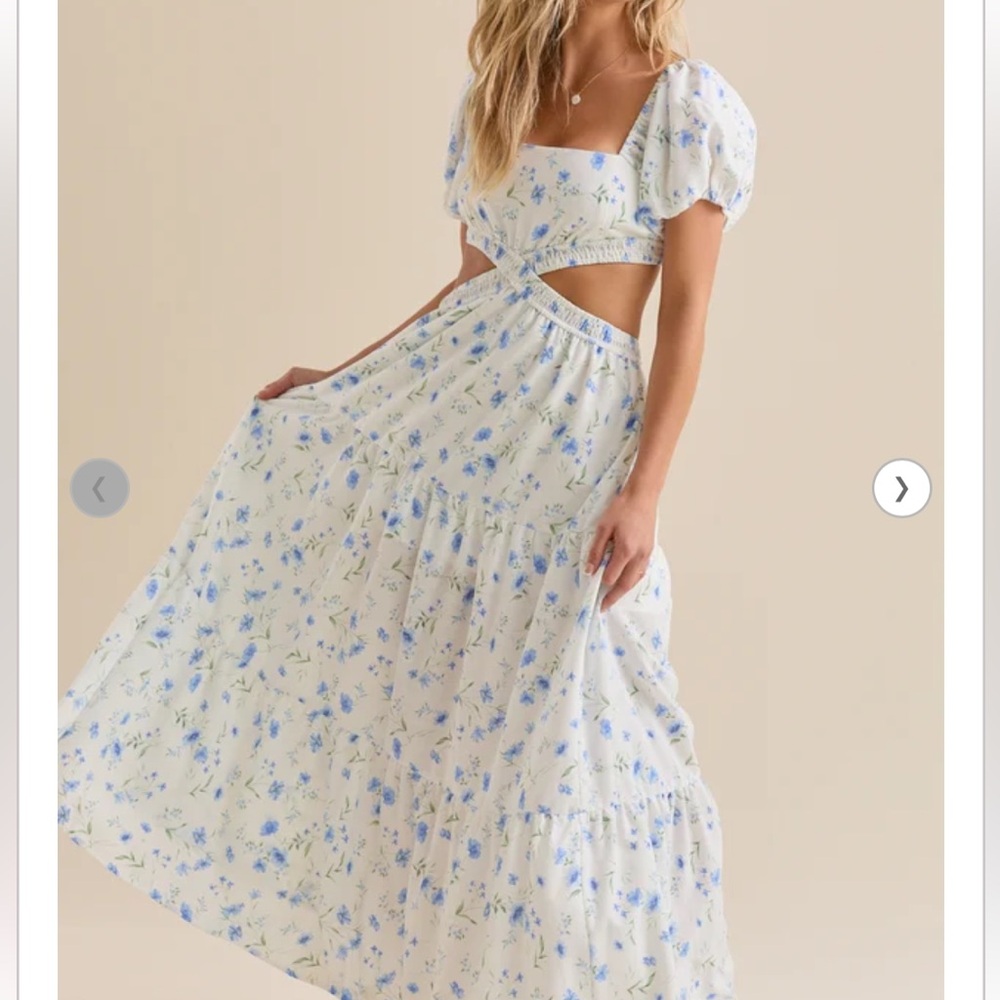 Altar’d State Eyelet Cotton WHITE maxi dress